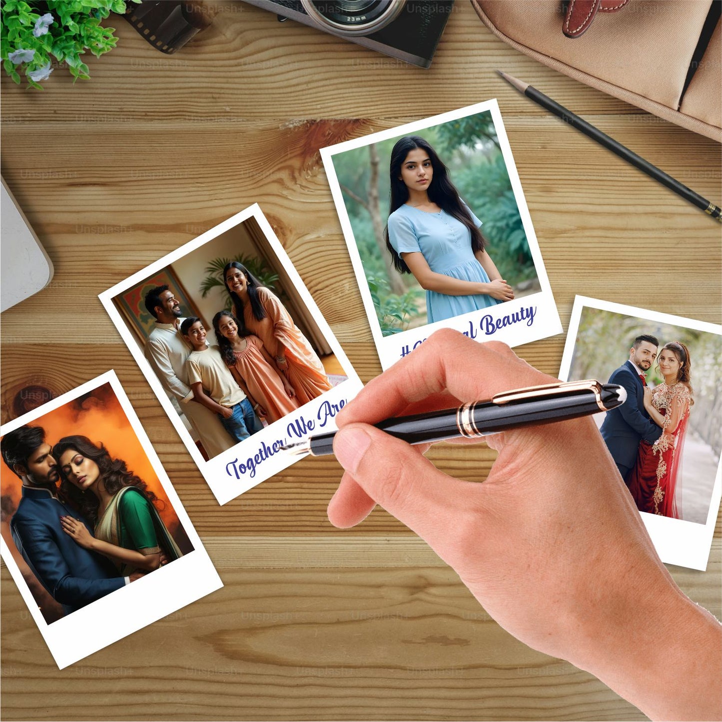 Customised Mini Photo Print Personalized Gifts with Your Photos Add Emojis & Text Gift Multicolour 3 X 4 Inches, White, (Pack of 18)