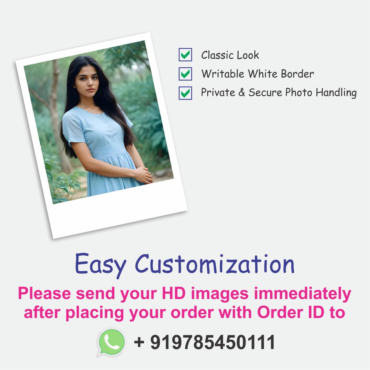 Customised Mini Photo Print Personalized Gifts with Your Photos Add Emojis & Text Gift Multicolour 3 X 4 Inches, White, (Pack of 18)
