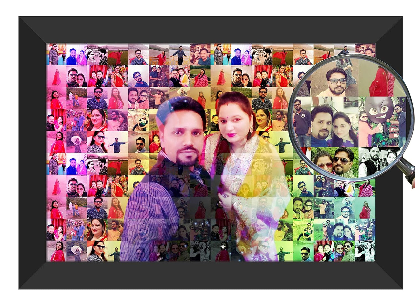 Chitransh - Photo Frame Collage - Mosaic Art, Best Gift for Birthday, Anniversary & all occassion - Wooden Frame - Available in 4 Sizes