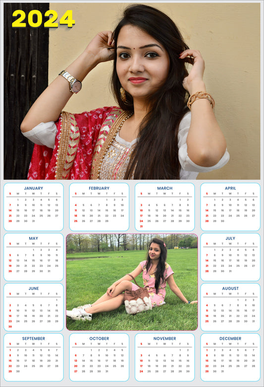 Personalized Wall Calendar 2024 with photo