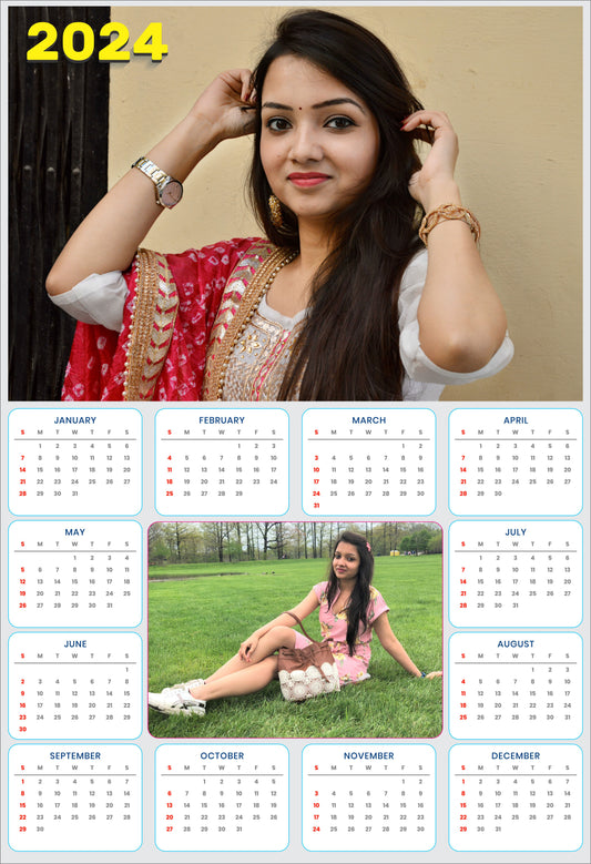 Personalized Wall Calendar 2024 with photo