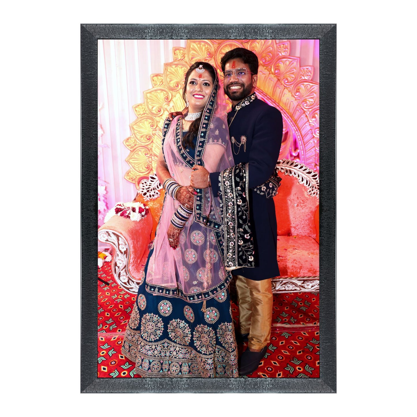 Customized Wall Mount Rectangular Photo Frames,Personalized Print,Black Wooden Frame, Customised Gift For Anniversary, Birthday, Wedding, Couples