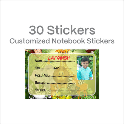 Personalized Photo Name Stickers for Kids School Supplies (30 Pcs) - Custom Labels for Books, Copies, Notebooks, Water Bottles, Lunch Boxes - Durable & Easy to Apply